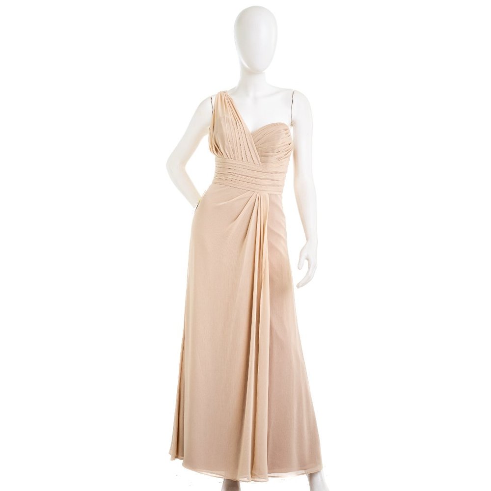 WATTERS & WATTERS One Shoulder Chiffon Gown Size 4